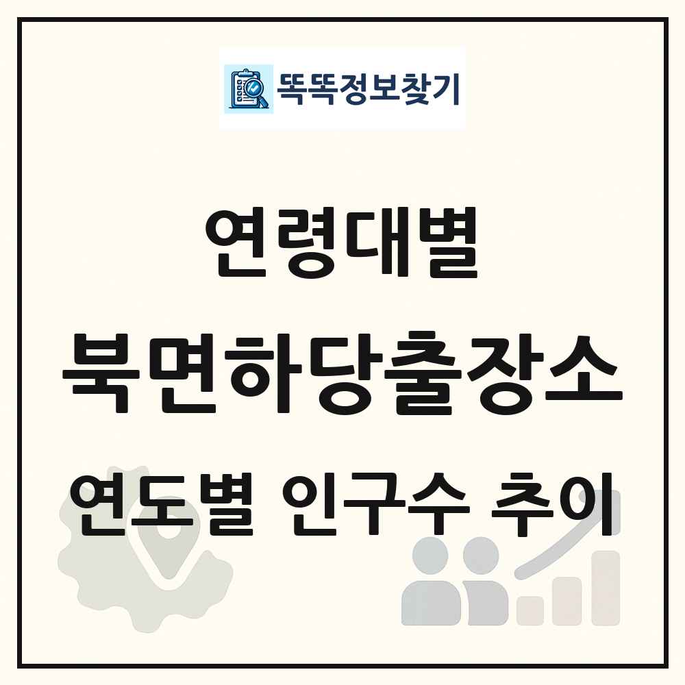 북면하당출장소 생애주기별 인구수 링크 그림